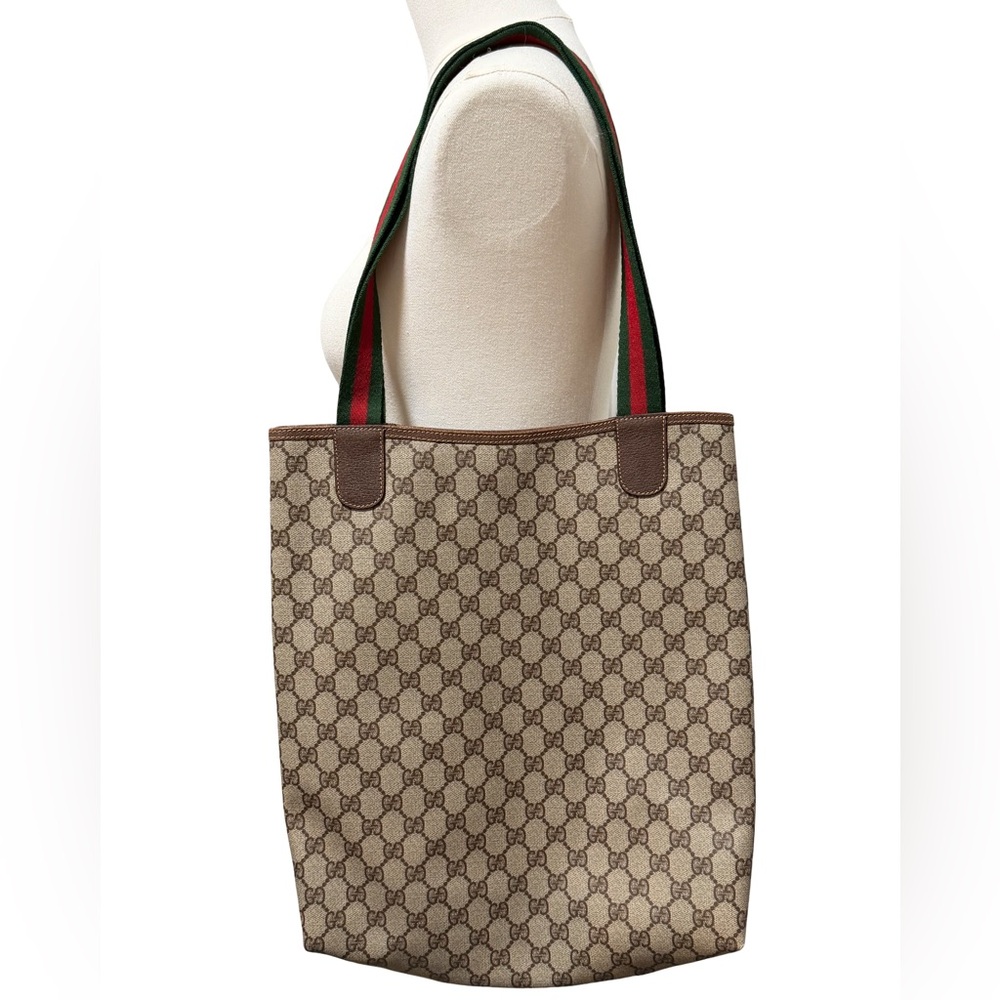Gucci GG Plus Monogram Canvas Sherry Web Tote - Picture 2 of 10